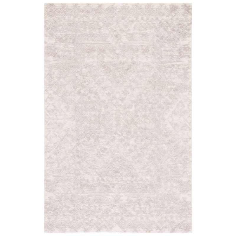 Ivory Hand-Tufted Wool Rectangular 4' x 6' Area Rug