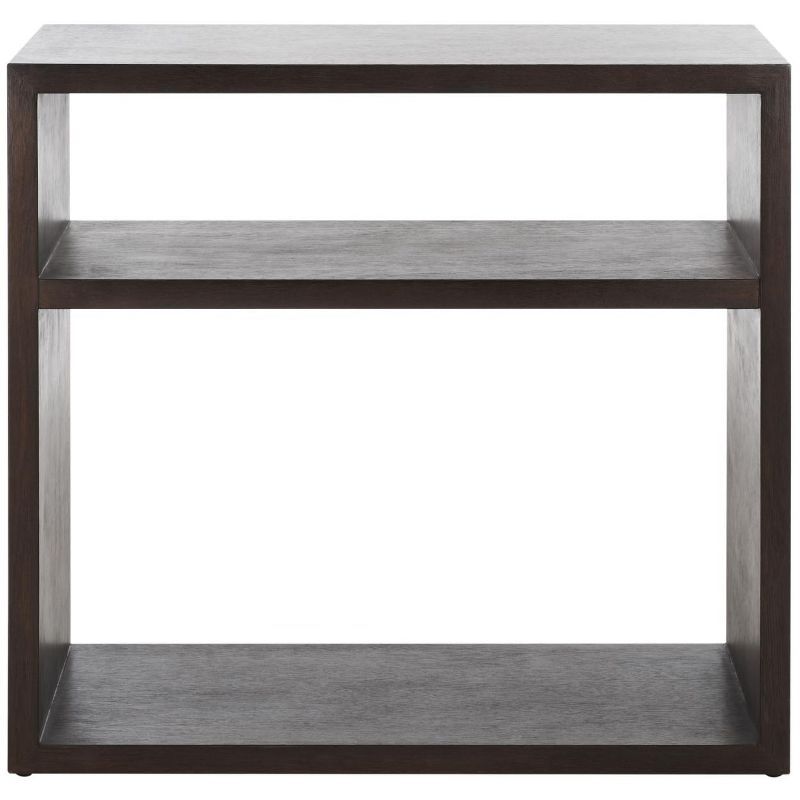 Munson Dark Oak Wood Console Table with Shelves