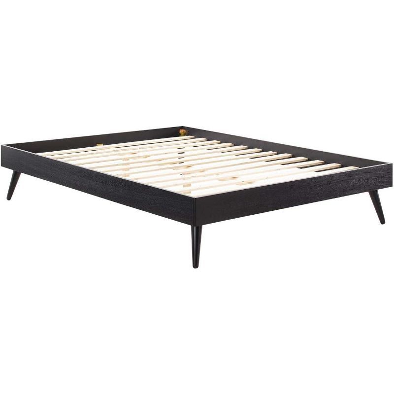 Margo Black Queen Wood Platform Bed Frame with Slats
