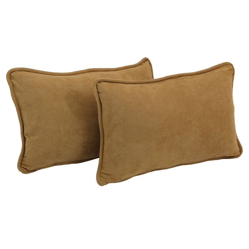 Camel Microsuede Rectangular Back Support Pillows Set