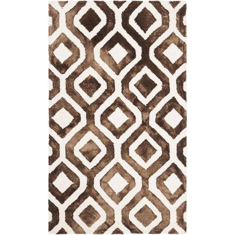 Ivory and Chocolate Hand-Tufted Wool Area Rug