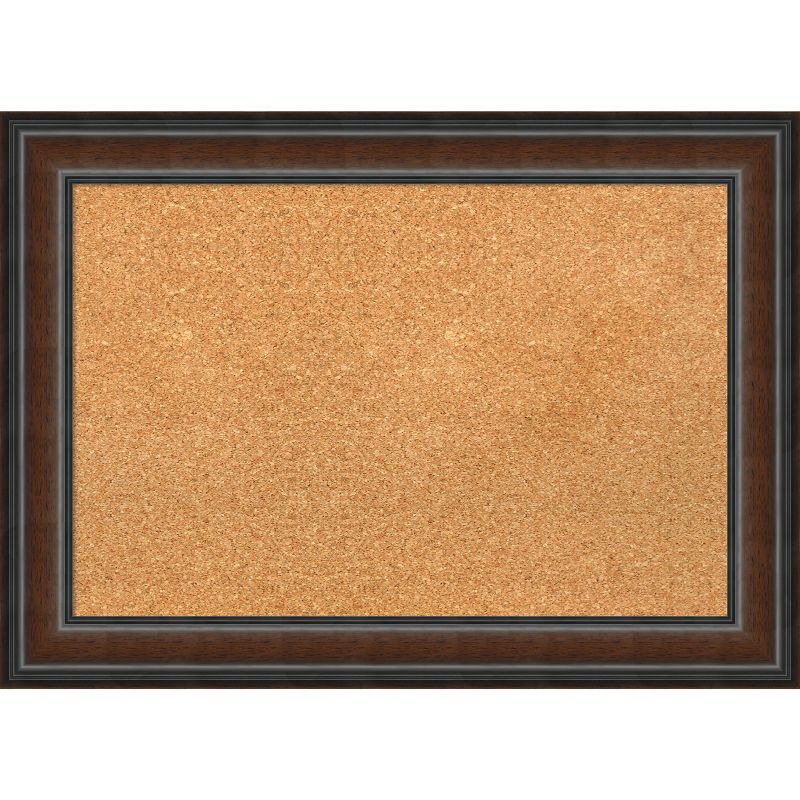 Cyprus Walnut Wood Framed Corkboard with Natural Cork