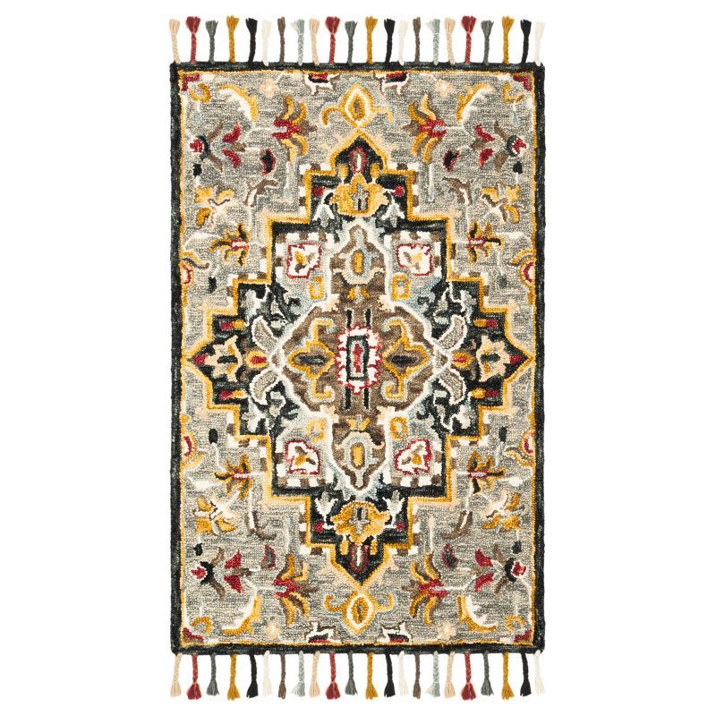 Hand-Tufted Aspen Geometric Gray Wool Accent Rug - 3' x 5'