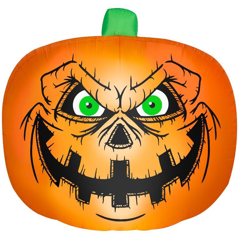 7.5 ft Tall Inflatable Jack O' Lantern with Green Eyes