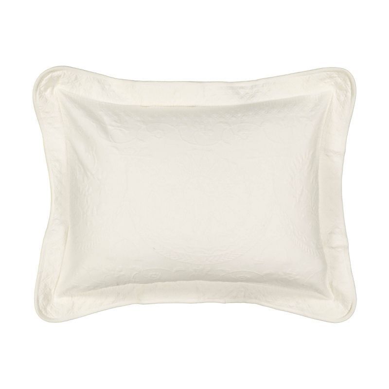 Ivory Cotton King Matelasse Sham with Decorative Flange