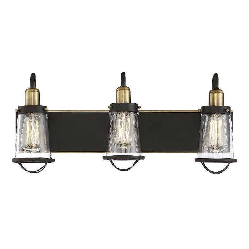 Lansing 3-Light Dimmable Brass and Bronze Bathroom Fixture