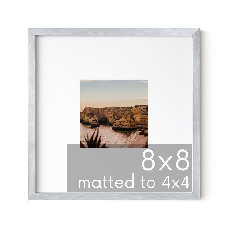 Silver Aluminum 8x8 Wall Mount Picture Frame