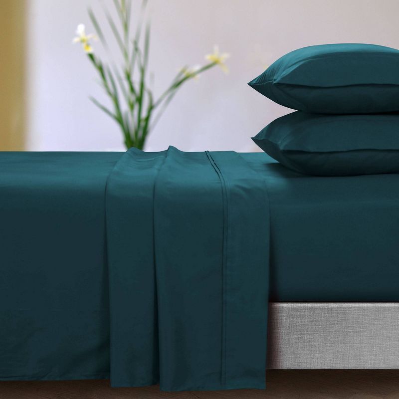 California King Peacock Deep Pocket Microfiber Sheet Set