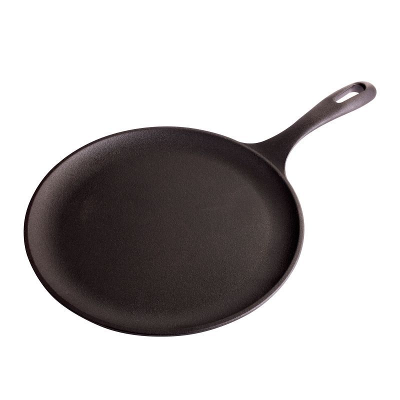 Victoria 10.5-Inch Preseasoned Cast Iron Griddle Pan with Long Handle