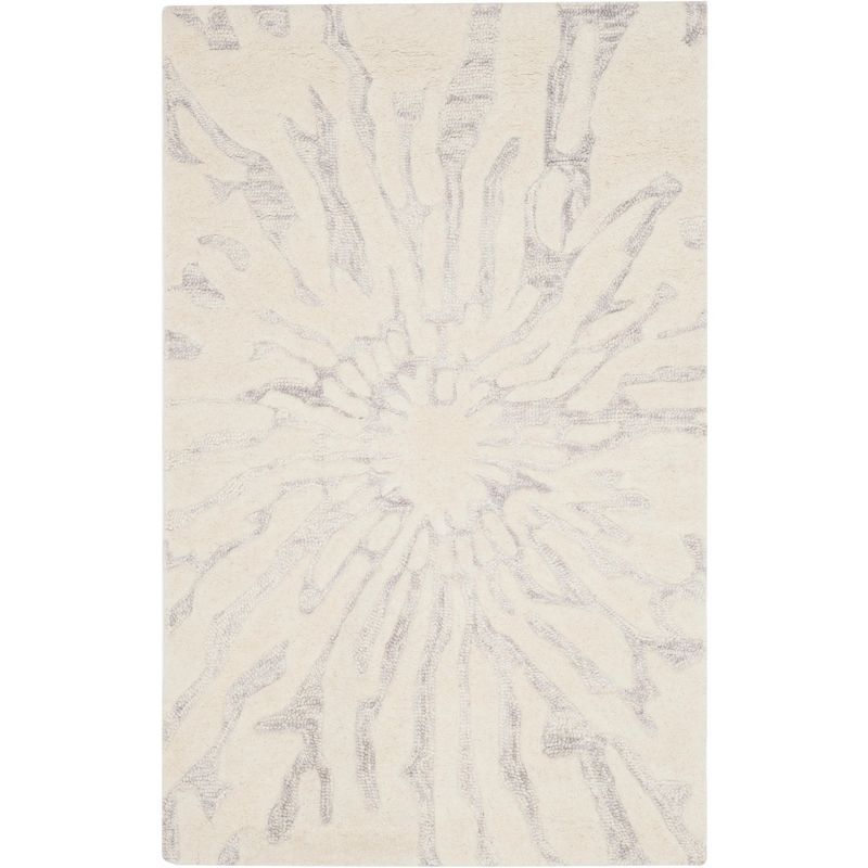 Ivory Elegance Hand-Tufted Wool Square Accent Rug