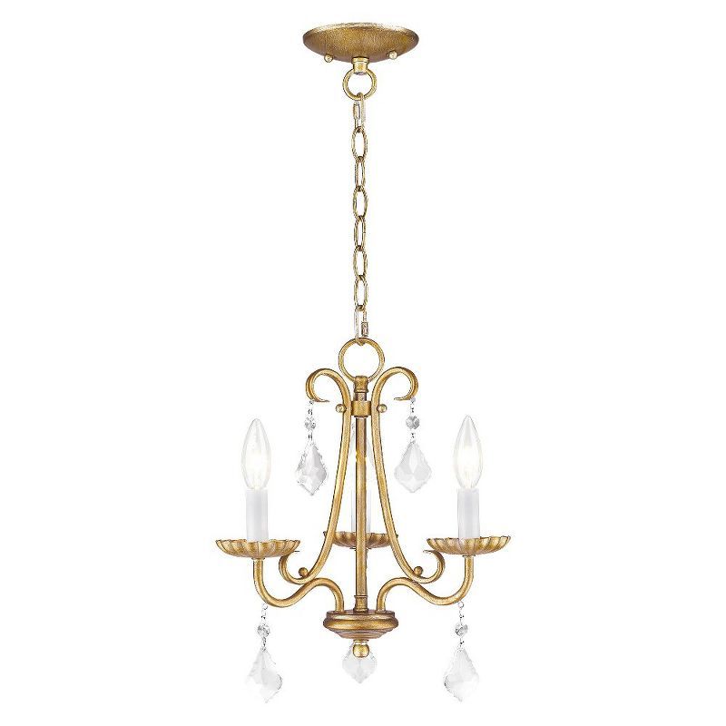 Mini Gold Steel Crystal Candle Chandelier Light