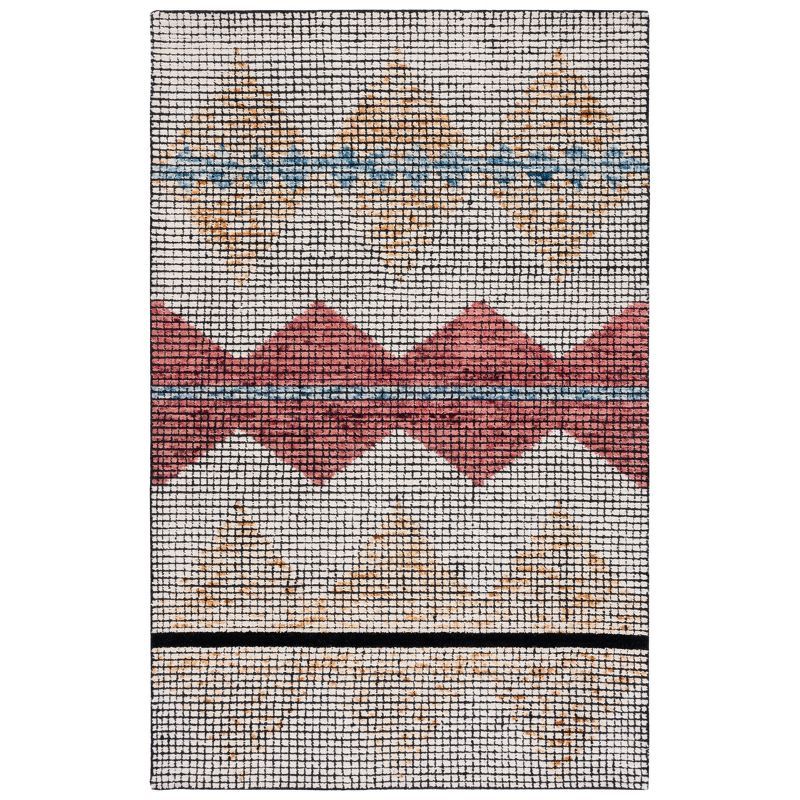 Ivory and Gold 8' x 10' Abstract Wool Area Rug