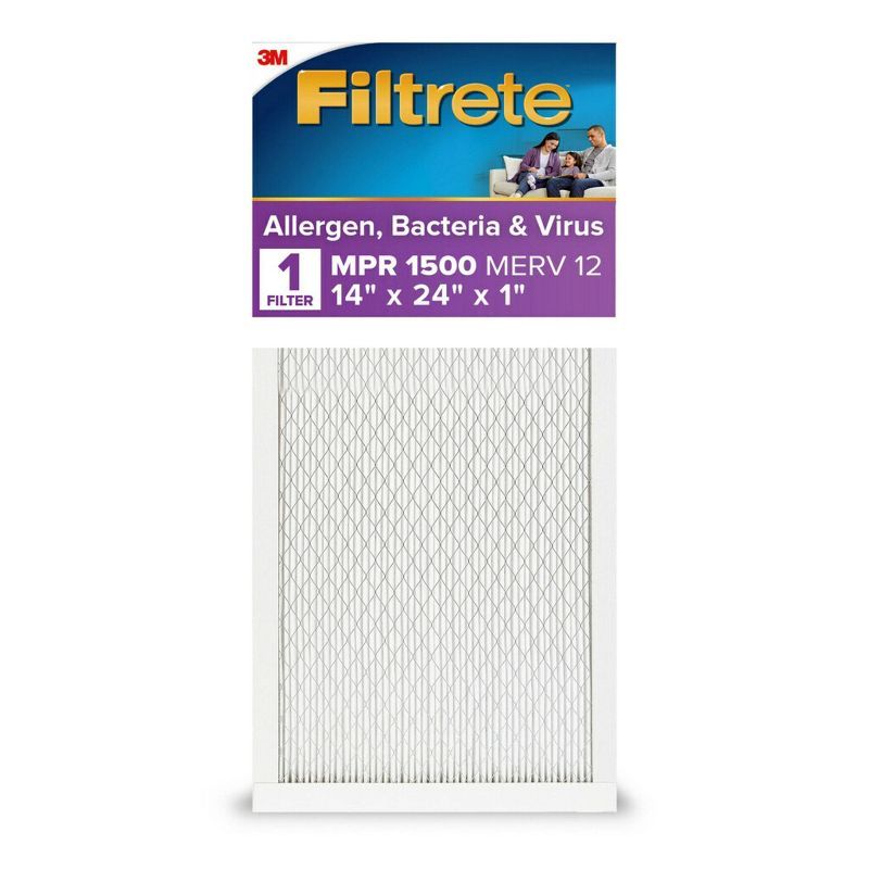 Filtrete 14x24x1 Allergen Bacteria Virus Air Filter 1500 MPR