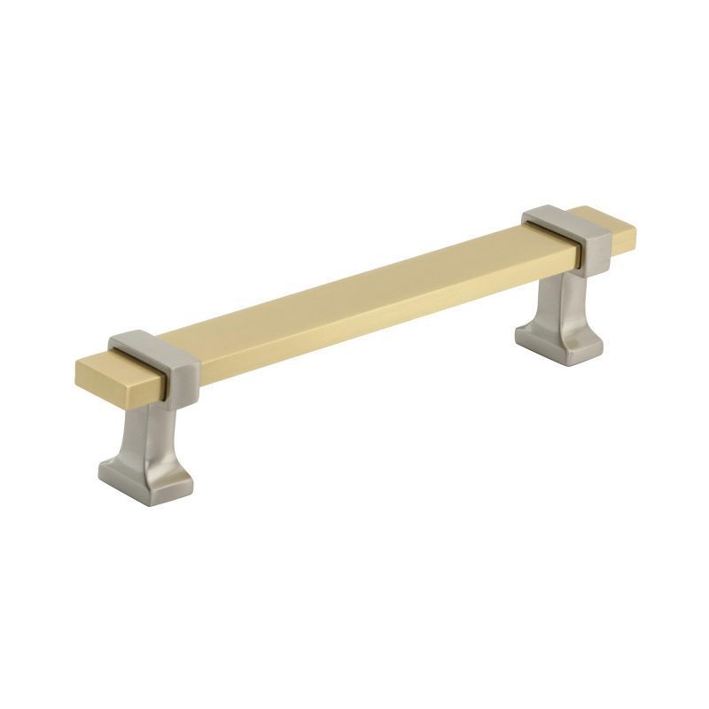 Brushed Gold and Satin Nickel Bar Cabinet Pull with Mounting Hardware