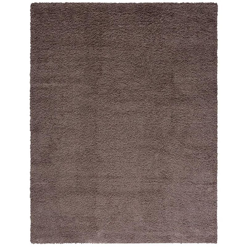 Luxurious Santa Monica Taupe Synthetic Shag Area Rug