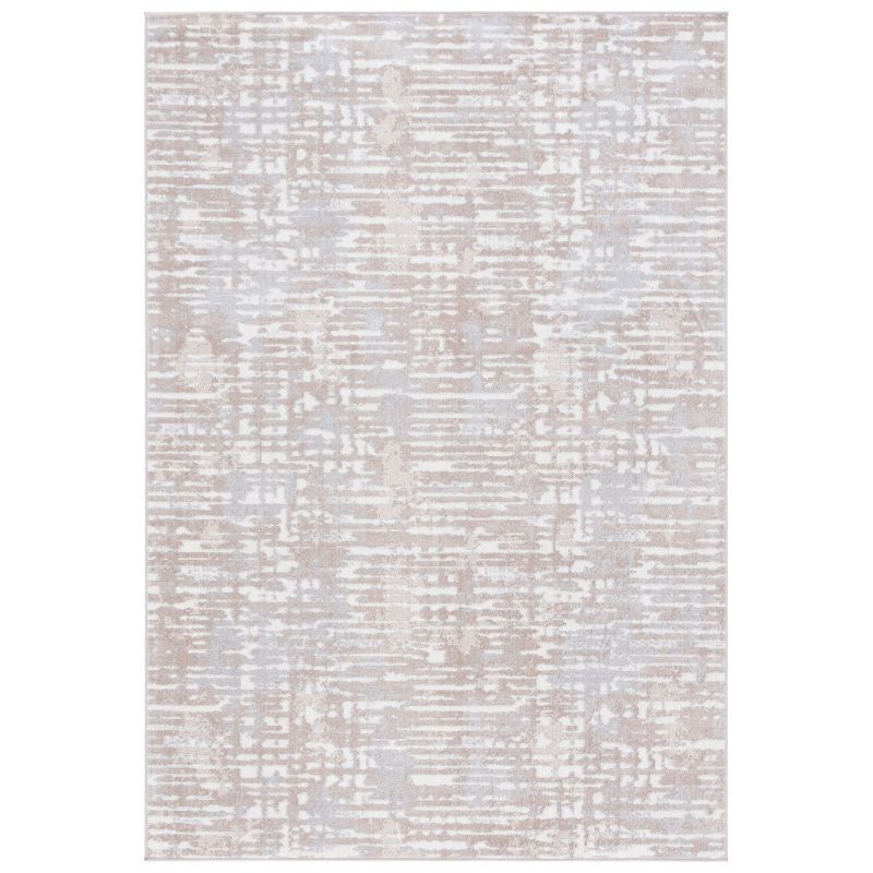 Ivory and Beige Synthetic Flat Woven 4' x 6' Area Rug