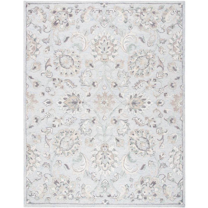 Light Blue Hand-Tufted Wool 8' x 10' Area Rug