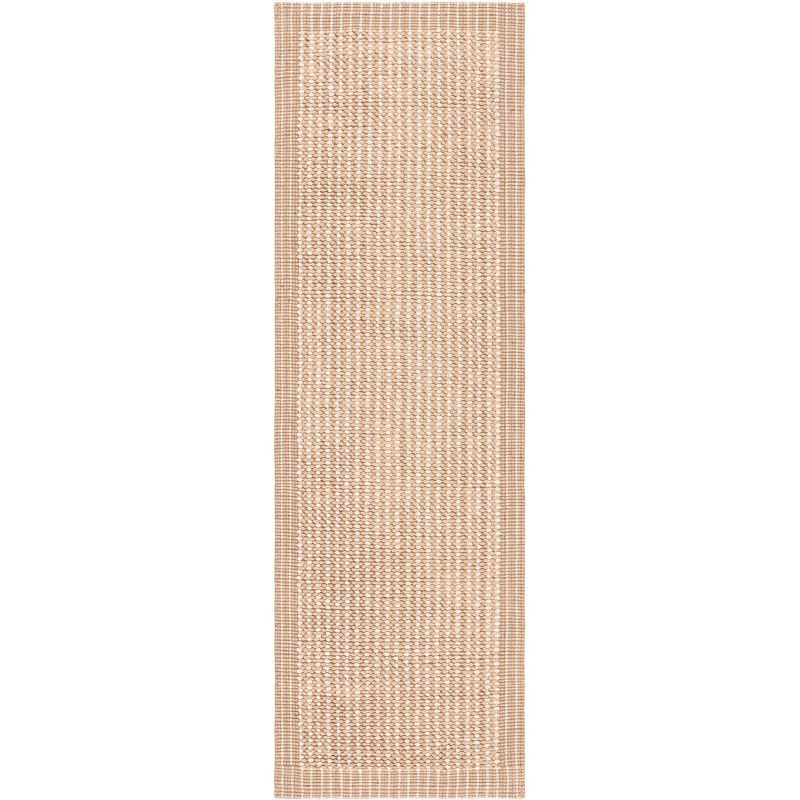 Ivory and Beige Handwoven Jute Runner Rug