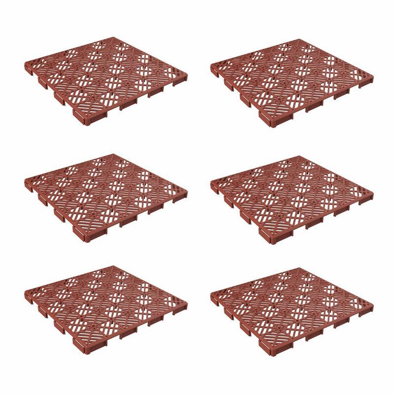 Terracotta Interlocking Outdoor Deck Tiles Set of 6