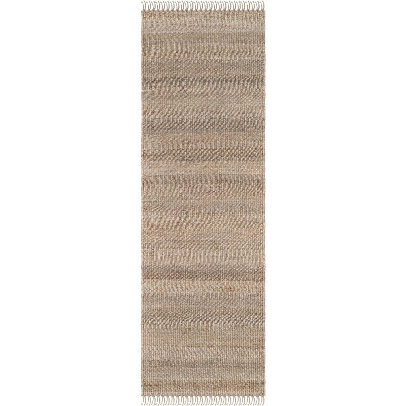 Gray Hand-Knotted Jute Area Rug 2'-6" x 10'