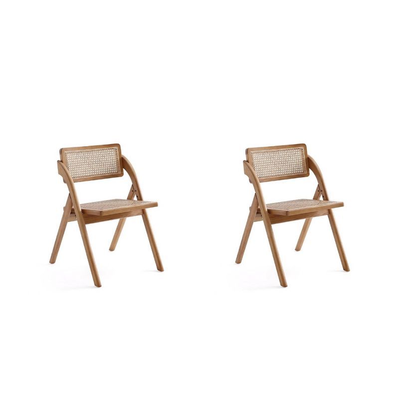 Lambinet Nature Cane Folding Side Chair Set in Ash Wood