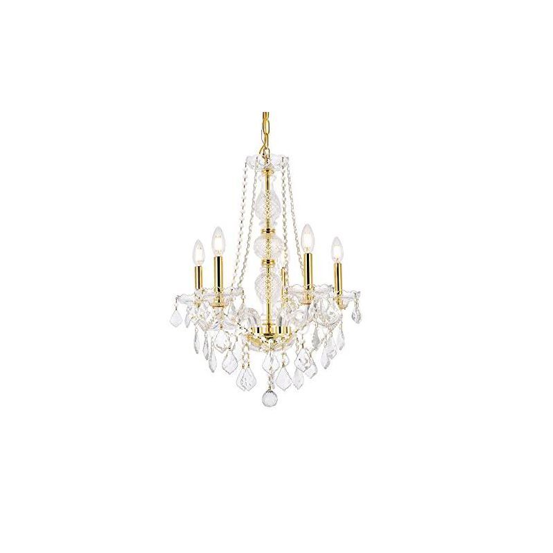 Verona 5-Light Gold Chandelier with Clear Royal Cut Crystal