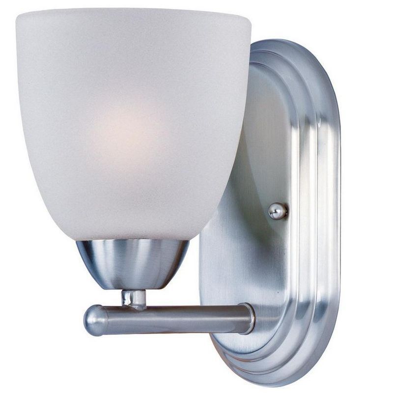 Polished Chrome Outdoor Vanity Wall Sconce with Frosted Glass