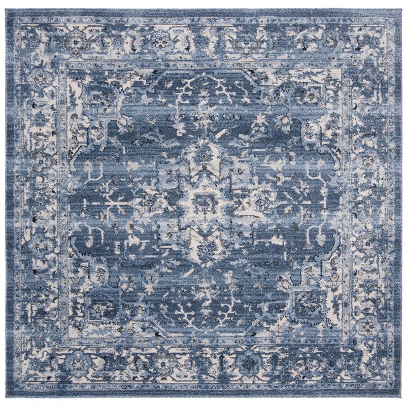 Charleston 6'7" Square Blue Synthetic Area Rug