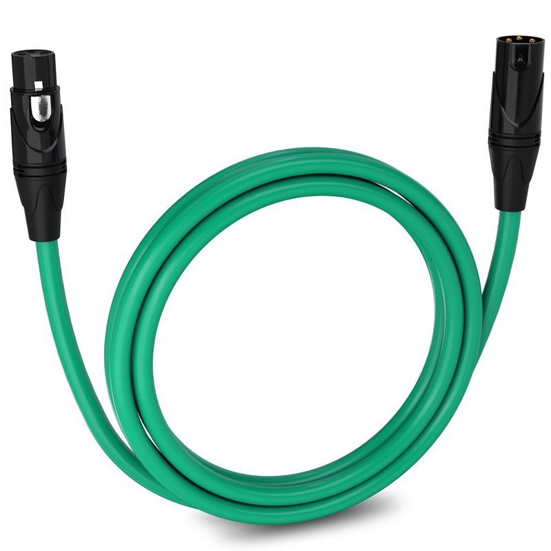 LyxPro 6 Feet Green XLR Male to Female Microphone Cable