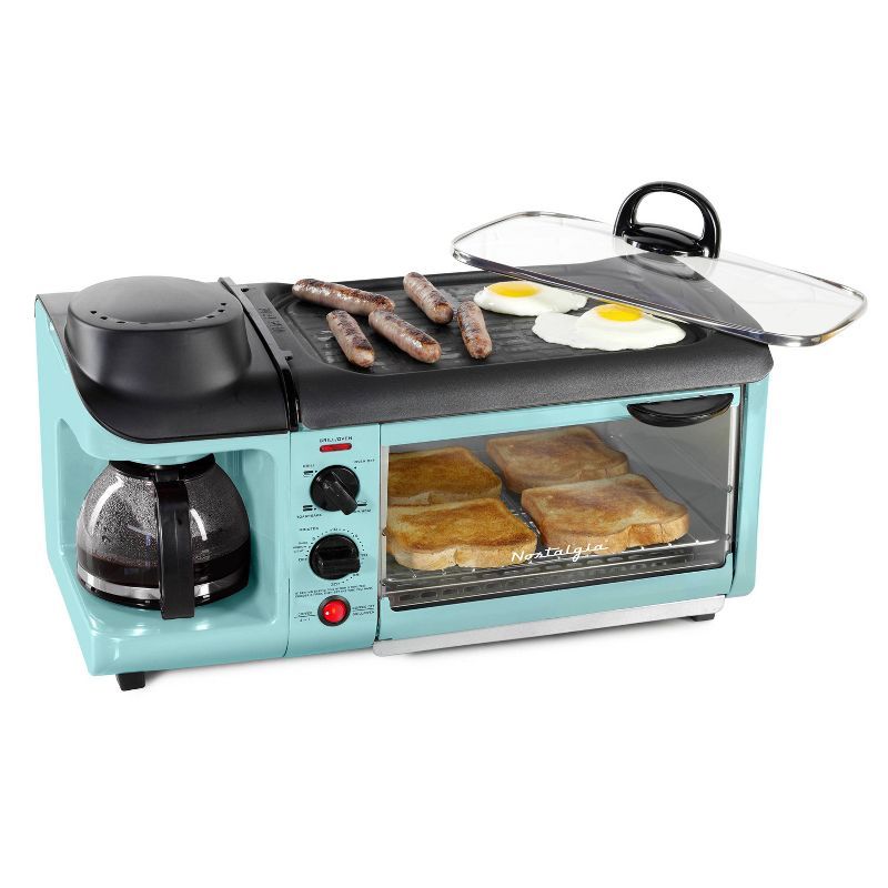 Aqua 3-in-1 Breakfast Station with Griddle and Toaster Oven