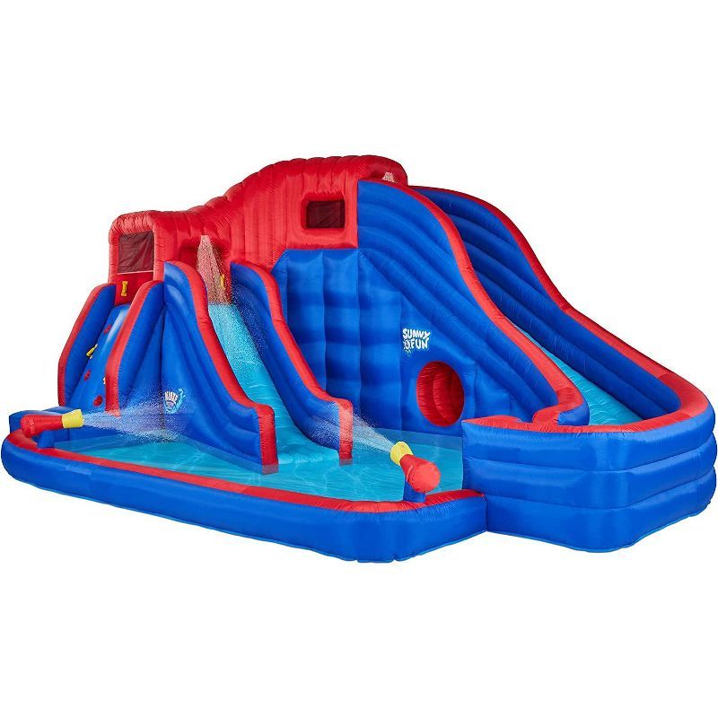 Sunny & Fun Inflatable Blue and Red Kids Water Slide Park