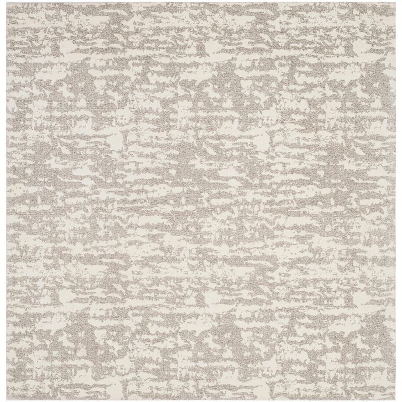 Marbella Light Grey and Ivory Square Wool Area Rug