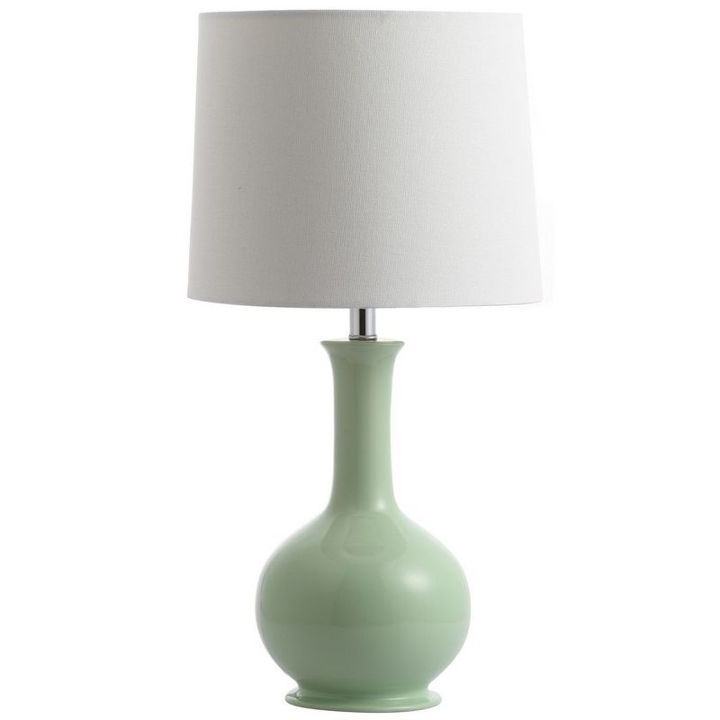 Light Green Ceramic Genie Table Lamp with White Shade