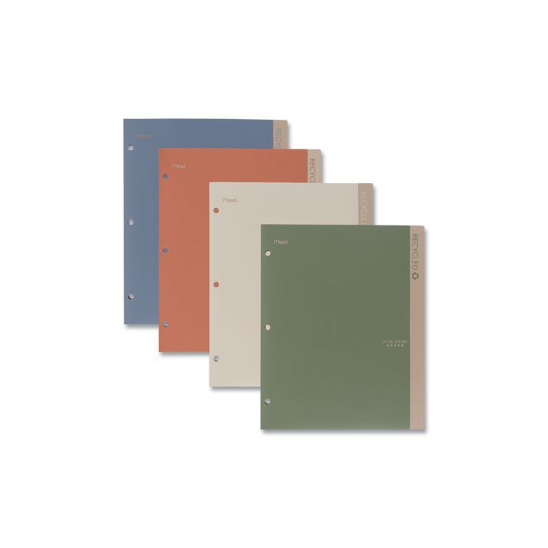 Recycled Plastic Two-Pocket Folder with 3 Holes, Assorted Colors