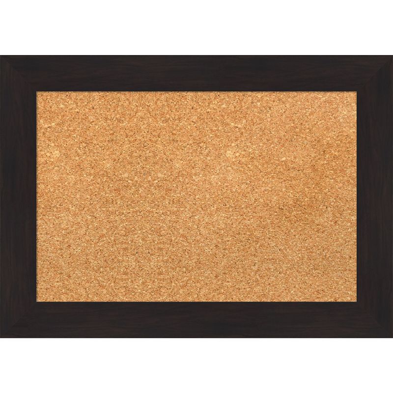 Espresso Brown Framed Natural Cork Bulletin Board, 18x12