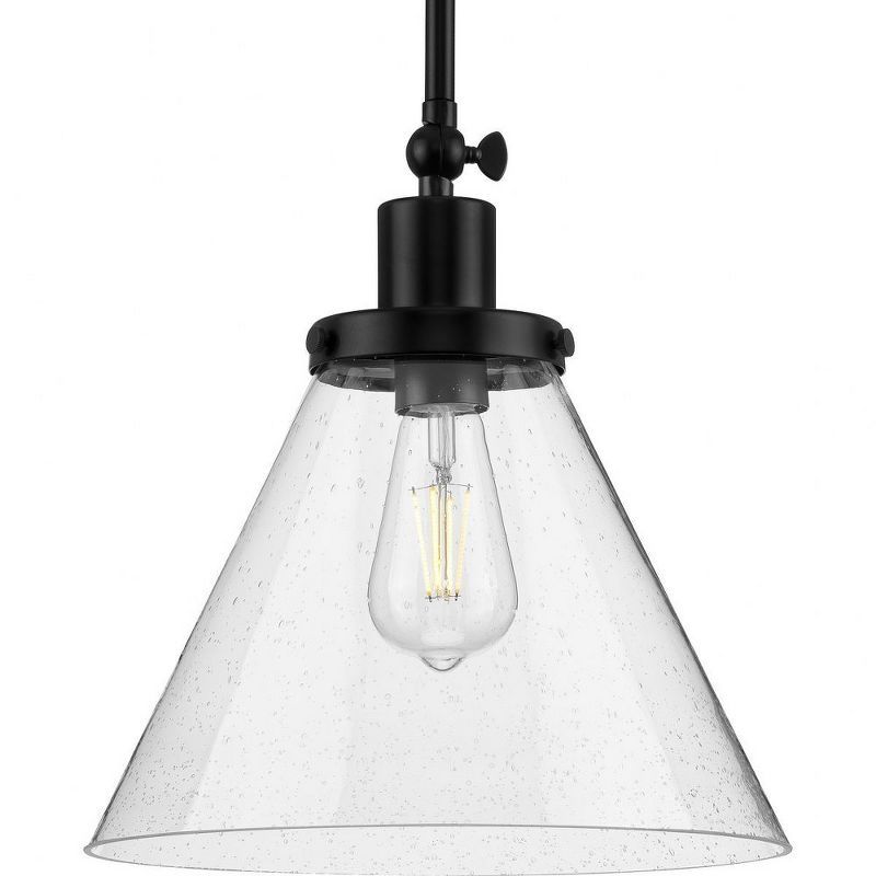 Hinton 12'' Matte Black and Clear Glass Pendant Light