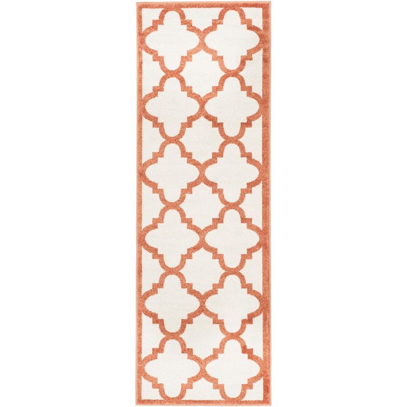 Reversible Geometric Stain-Resistant Cotton Blend Runner Rug 27"x11"