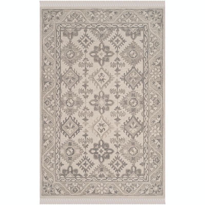 Gray Geometric Handmade Wool 8' x 10' Tufted Area Rug