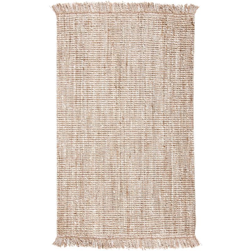 Handwoven Gray Jute 4' x 6' Non-Slip Rectangular Area Rug