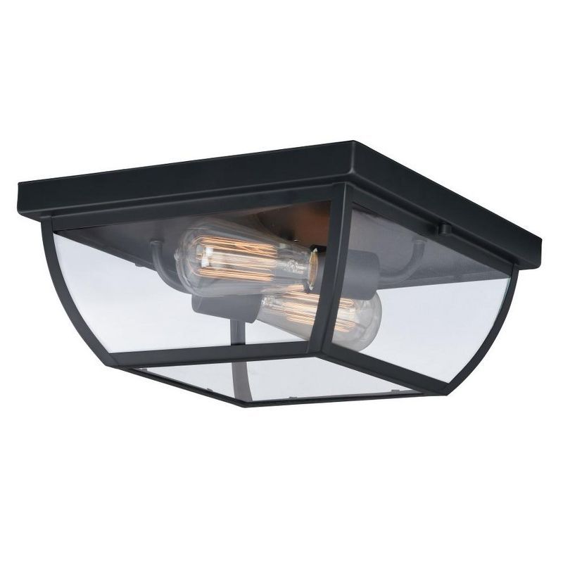 Granville Bronze and Glass 2-Light Flush Mount