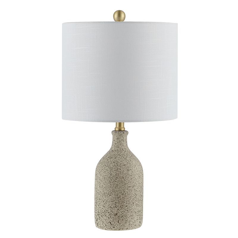 Gunnar Beige Ceramic Table Lamp with White Drum Shade