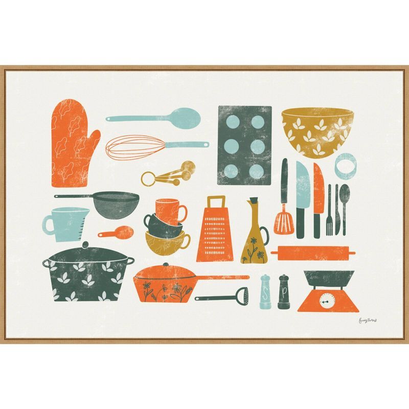 Retro Kitchen Still Life Framed Canvas Wall Art