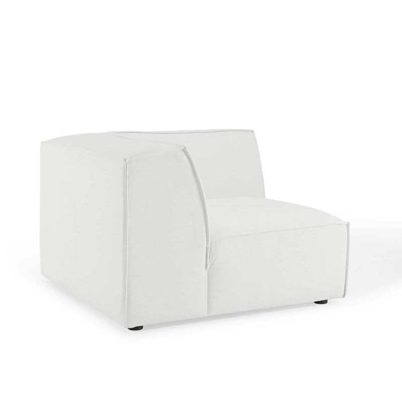 Restore White Upholstered Fabric Sectional Corner Chair