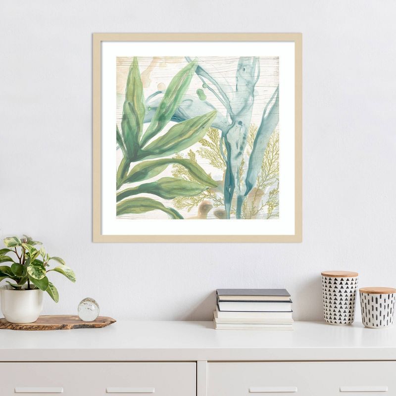 Quiet Coastal Collage II Abstract Botanical Framed Wall Art