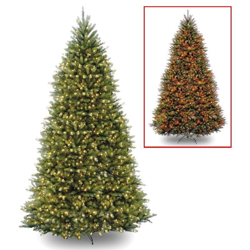 12ft Green Dunhill Fir Christmas Tree with Dual Color LED Lights