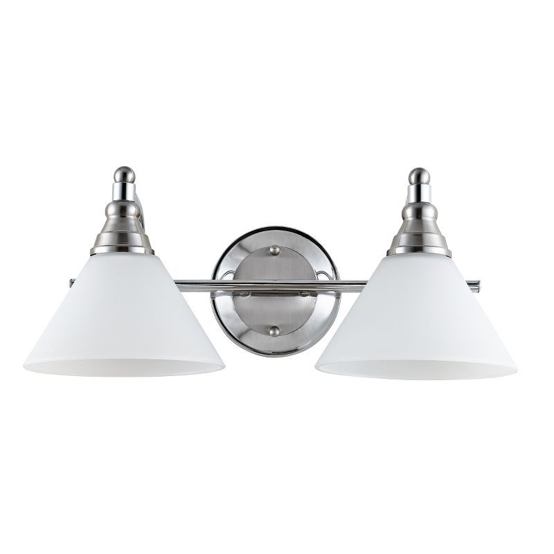 Radnor Chrome Dual-Light Wall Sconce with Glass Shades