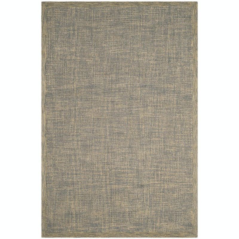 Handcrafted Abstract Tufted Wool-Synthetic Blend Rug - 6' x 9' Gray