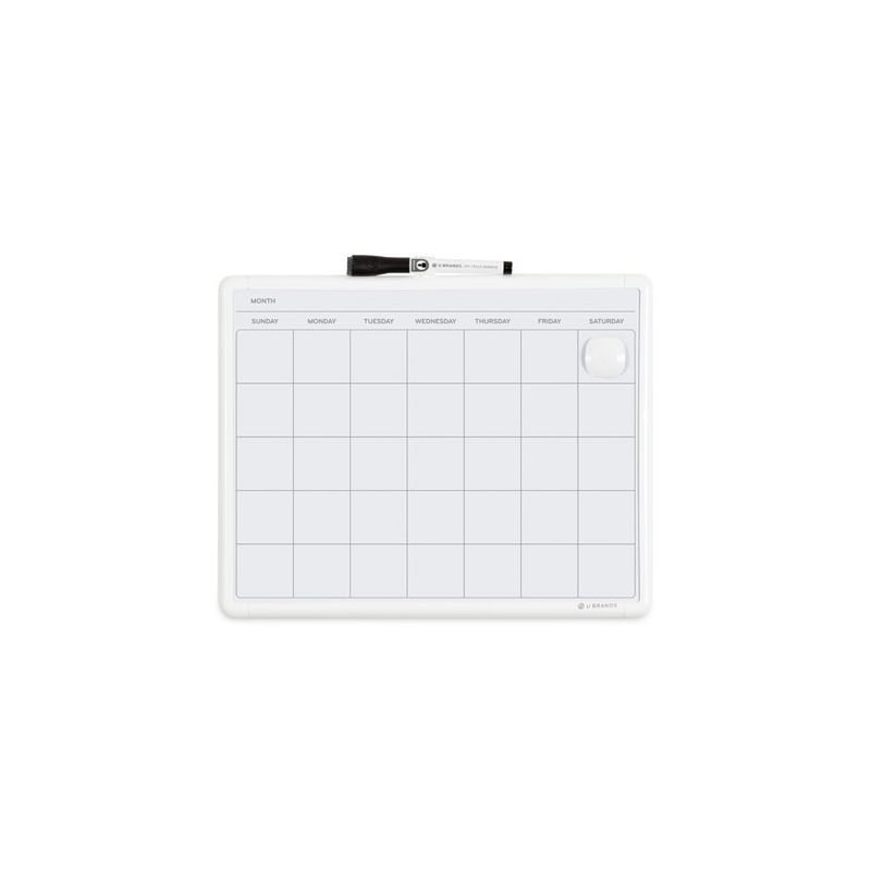 White Magnetic Dry Erase Monthly Calendar Board, 14" x 11"