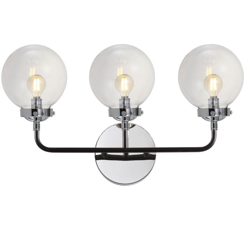 Caleb 22" Chrome and Black Globe Shade Wall Sconce