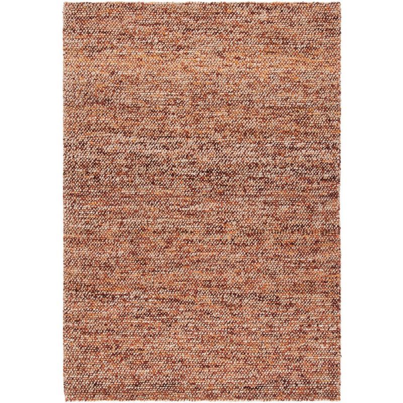 Hand-Knotted Red Wool Bohemian Reversible Area Rug